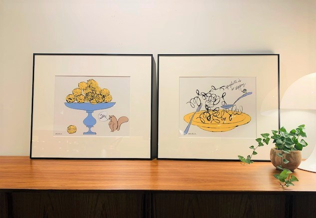 Andy Warhol 「Spaghetti is So Slippery」・「So Nutty」(52×60cm)